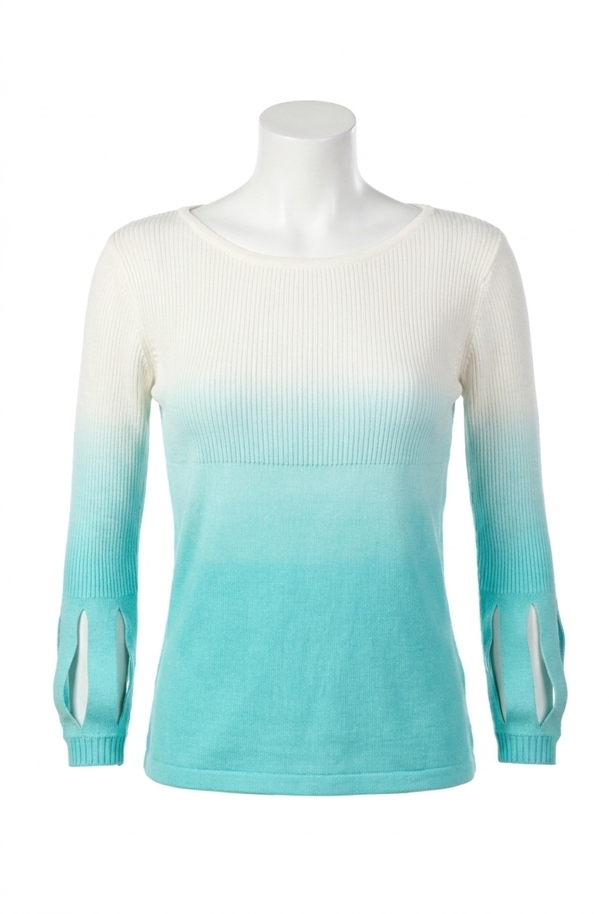 NEW ANGEL ombre cutout empire top in aqua